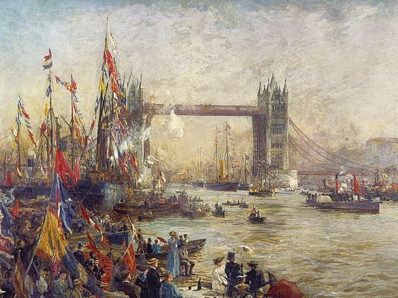 1851-William Lionel Wyllie - L'inaugurazione del Tower Bridge, 1895